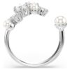 Constella Offener Ring mit Kristallperlen, Rundschliff, weiss, rhodiniert