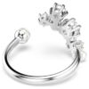 Constella Offener Ring mit Kristallperlen, Rundschliff, weiss, rhodiniert