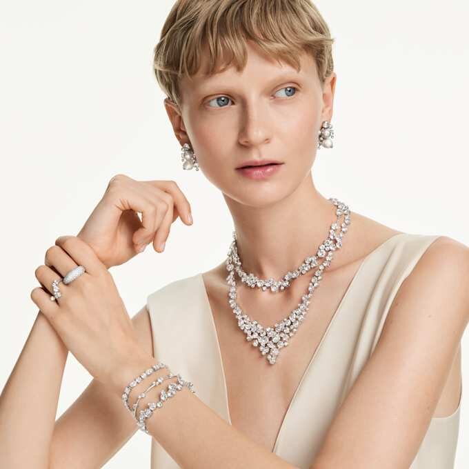 Constella-Armband mit gemischten Schliffen, weiss, rhodiniert Constella-Armband mit gemischten Schliffen, weiss, rhodiniert