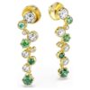 Constella-Ohrringe mit gemischten Schliffen, grün, goldfarben plattiert Constella-Ohrringe mit gemischten Schliffen, grün, goldfarben plattiert