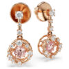 Constella-Ohrringe mit rundem Schliff, Dancing Stone, rosa, roségoldfarben plattiert Constella-Ohrringe mit rundem Schliff, Dancing Stone, rosa, roségoldfarben plattiert