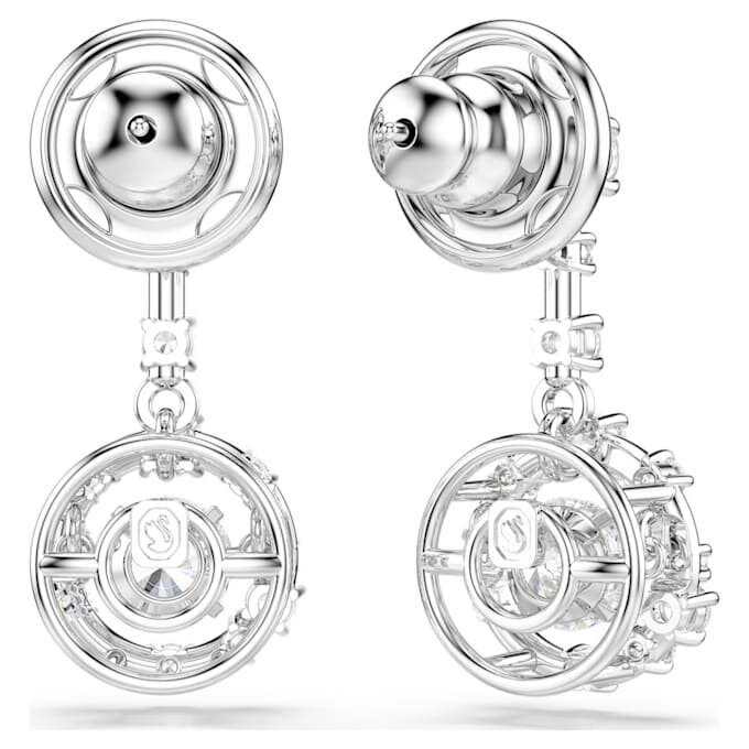 Constella-Ohrringe mit Rundschliff, Dancing Stone, weiss, rhodiniert Constella-Ohrringe mit Rundschliff, Dancing Stone, weiss, rhodiniert