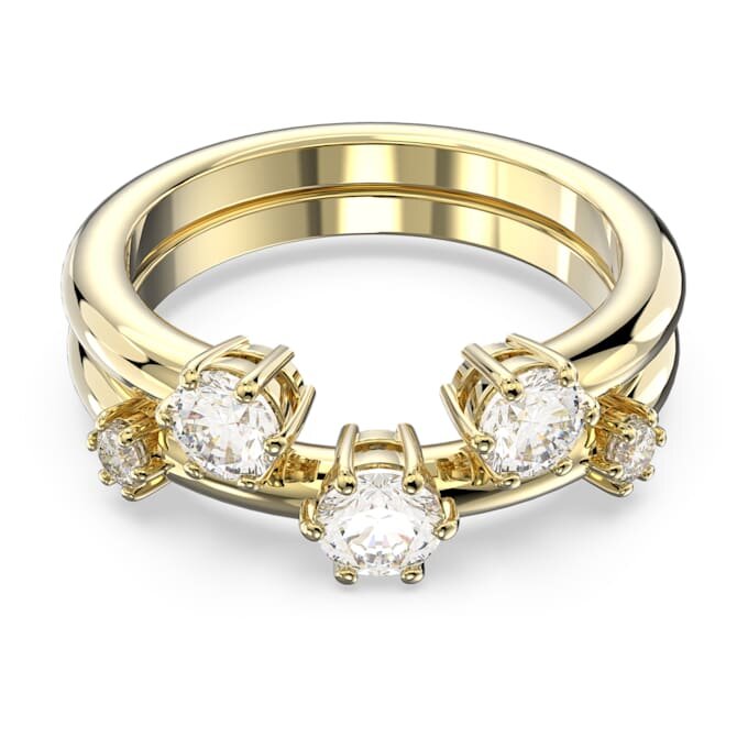 Constella-Ring-Set (2), Rundschliff, weiss, vergoldet Constella-Ring-Set (2), Rundschliff, weiss, vergoldet