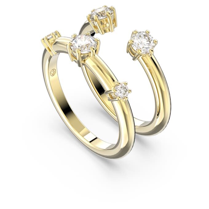 Constella-Ring-Set (2), Rundschliff, weiss, vergoldet Constella-Ring-Set (2), Rundschliff, weiss, vergoldet
