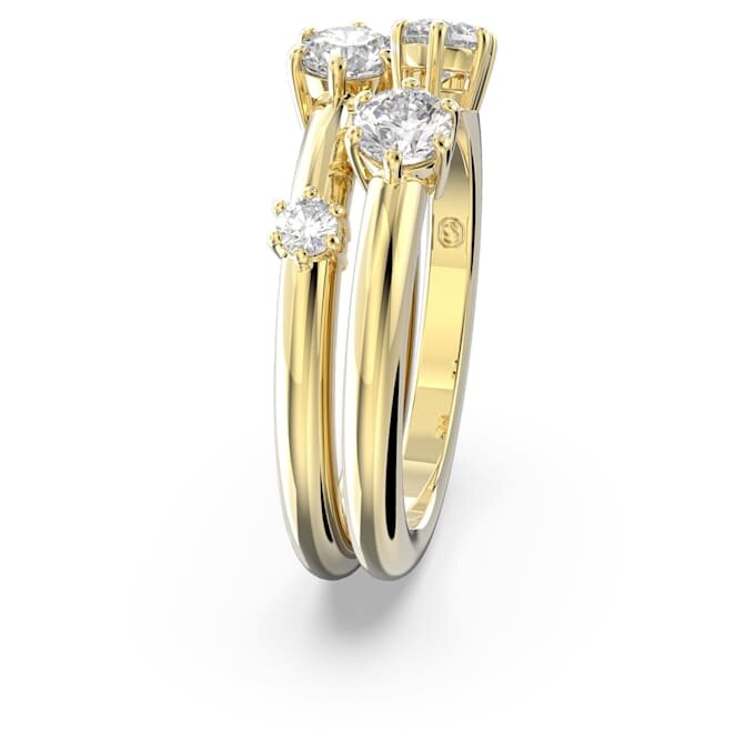 Constella-Ring-Set (2), Rundschliff, weiss, vergoldet Constella-Ring-Set (2), Rundschliff, weiss, vergoldet