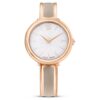 Crystalline-Armbanduhr «Swiss Made», Metallarmband, beige, roségoldfarbenes Finish