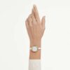 Crystalline-Armbanduhr «Swiss Made», Metallarmband, weiss, roségoldfarben Crystalline-Armbanduhr «Swiss Made», Metallarmband, weiss, roségoldfarben
