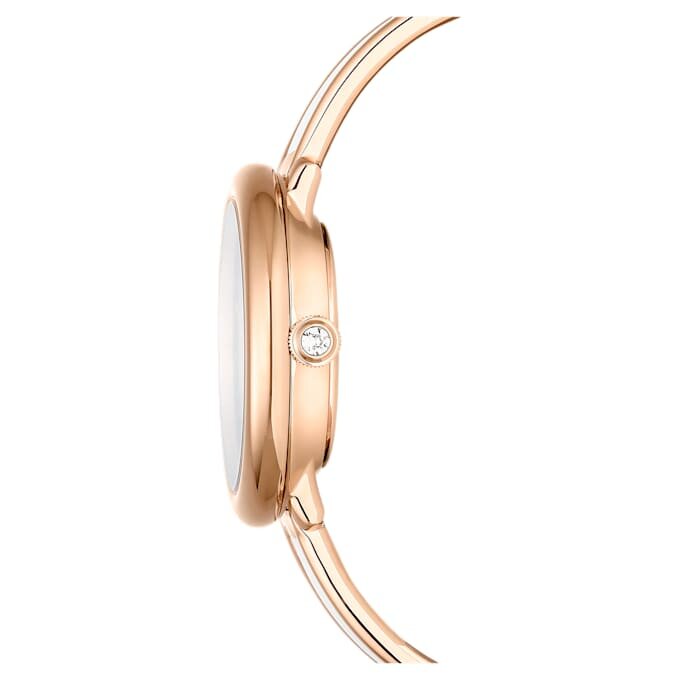 Crystalline-Armbanduhr «Swiss Made», Metallarmband, weiss, roségoldfarben Crystalline-Armbanduhr «Swiss Made», Metallarmband, weiss, roségoldfarben