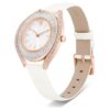 Crystalline Aura Uhr Swiss Made, Lederarmband, weiss, roségoldfarbenes Finish Crystalline Aura Uhr Swiss Made, Lederarmband, weiss, roségoldfarbenes Finish