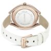 Crystalline Aura Uhr Swiss Made, Lederarmband, weiss, roségoldfarbenes Finish Crystalline Aura Uhr Swiss Made, Lederarmband, weiss, roségoldfarbenes Finish