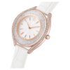 Crystalline Aura Uhr Swiss Made, Lederarmband, weiss, roségoldfarbenes Finish Crystalline Aura Uhr Swiss Made, Lederarmband, weiss, roségoldfarbenes Finish