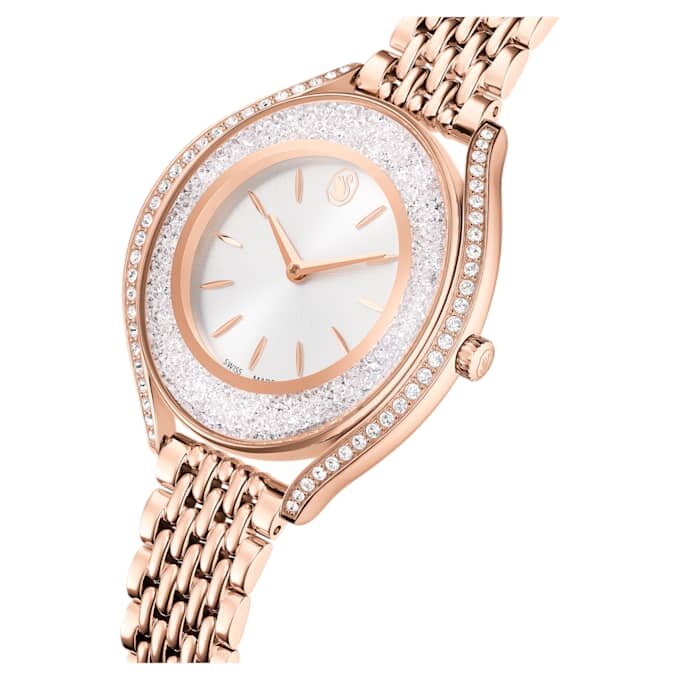 Crystalline Aura Uhr, Swiss Made, Metallarmband, roségoldfarben, roségoldfarbene Oberfläche Crystalline Aura Uhr, Swiss Made, Metallarmband, roségoldfarben, roségoldfarbene Oberfläche