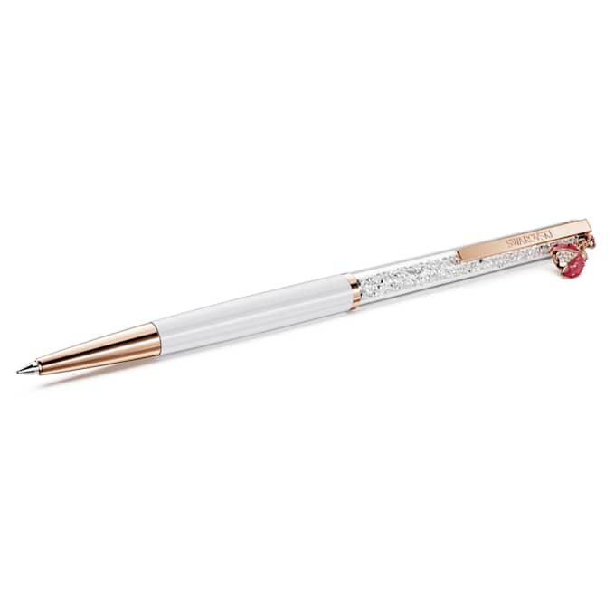Crystalline Kugelschreiber «Ladybug», weiss, rot lackiert, roségoldfarben plattiert Crystalline Kugelschreiber «Ladybug», weiss, rot lackiert, roségoldfarben plattiert