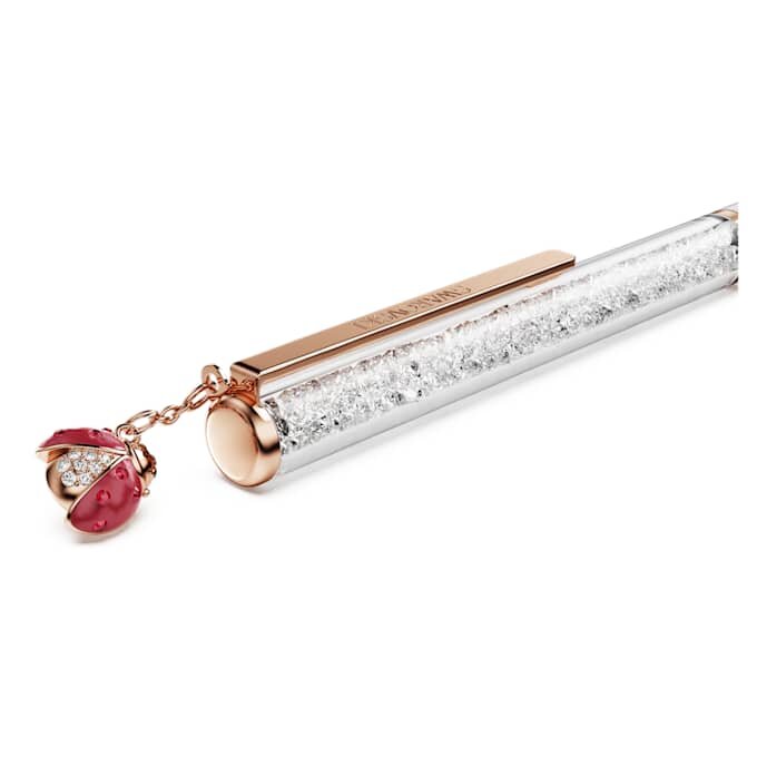 Crystalline Kugelschreiber «Ladybug», weiss, rot lackiert, roségoldfarben plattiert Crystalline Kugelschreiber «Ladybug», weiss, rot lackiert, roségoldfarben plattiert