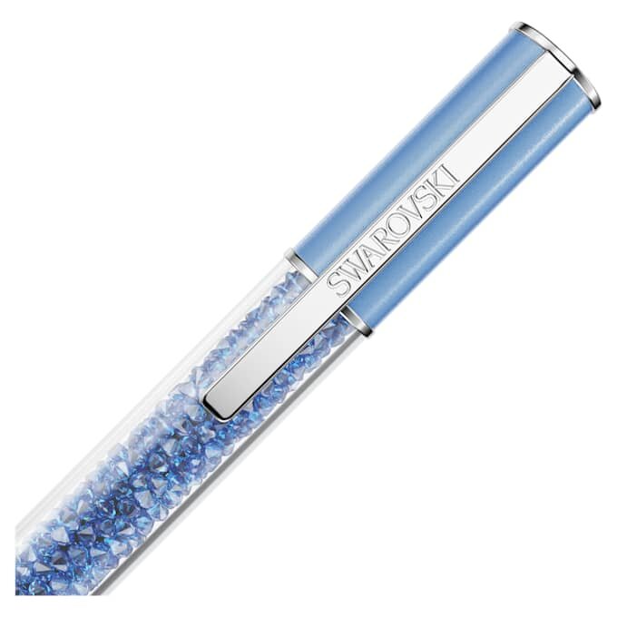 Crystalline Kugelschreiber mit «Recreated™»-Kristallen, blau, blau lackiert, verchromt Crystalline Kugelschreiber mit «Recreated™»-Kristallen, blau, blau lackiert, verchromt