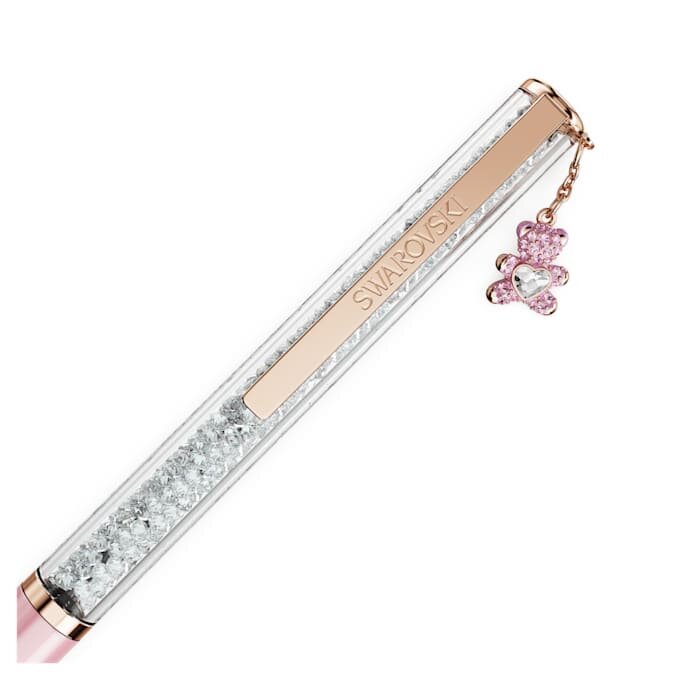 Crystalline Kugelschreiber Teddy, rosa, rosa lackiert, roségoldfarben plattiert Crystalline Kugelschreiber Teddy, rosa, rosa lackiert, roségoldfarben plattiert