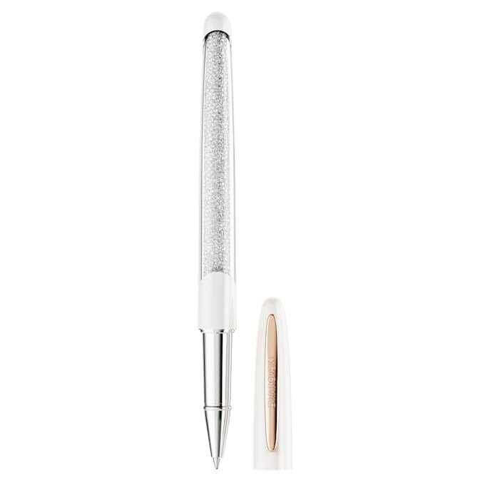 Crystalline-Rollerball-Stift, weiss, roségoldfarben plattiert Crystalline-Rollerball-Stift, weiss, roségoldfarben plattiert