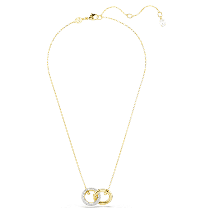 Dextera-Anhänger «Interlocking Loop», weiss, goldfarben plattiert Dextera-Anhänger «Interlocking Loop», weiss, goldfarben plattiert