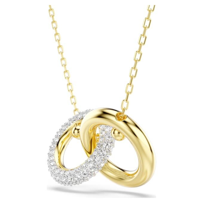 Dextera-Anhänger «Interlocking Loop», weiss, goldfarben plattiert Dextera-Anhänger «Interlocking Loop», weiss, goldfarben plattiert