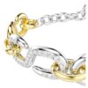Dextera-Armband mit rundem Schliff, T-Steg, weiss, gemischte Metalloberfläche Dextera-Armband mit rundem Schliff, T-Steg, weiss, gemischte Metalloberfläche