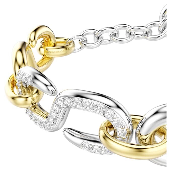 Dextera-Armband mit rundem Schliff, T-Steg, weiss, gemischte Metalloberfläche Dextera-Armband mit rundem Schliff, T-Steg, weiss, gemischte Metalloberfläche