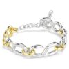 Dextera-Armband mit rundem Schliff, T-Steg, weiss, gemischte Metalloberfläche Dextera-Armband mit rundem Schliff, T-Steg, weiss, gemischte Metalloberfläche