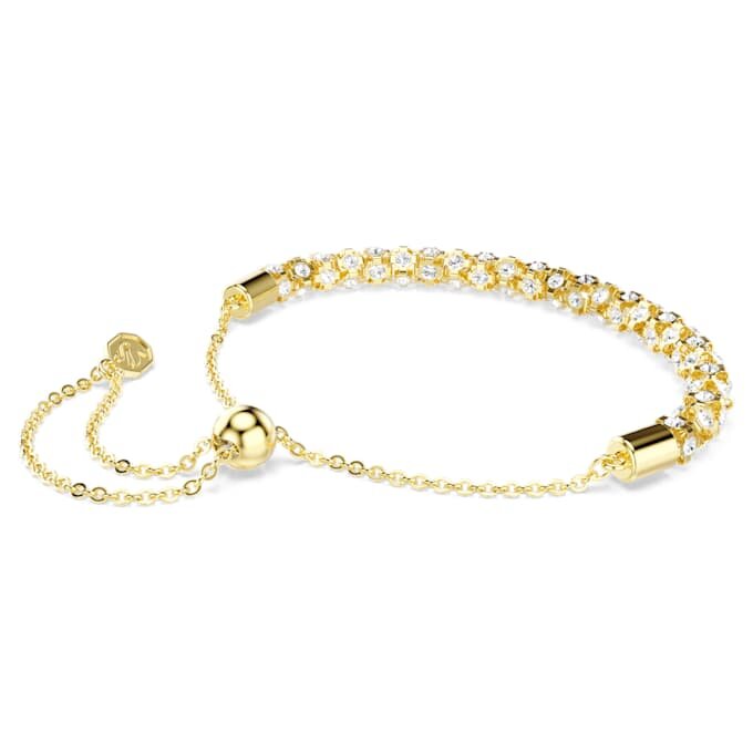 Dextera-Armband mit rundem Schliff, weiss, goldfarben Dextera-Armband mit rundem Schliff, weiss, goldfarben