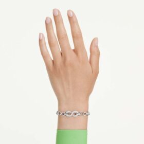 Dextera-Armband mit rundem Schliff, weiss, rhodiniert