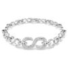 Dextera-Armband mit rundem Schliff, weiss, rhodiniert Dextera-Armband mit rundem Schliff, weiss, rhodiniert