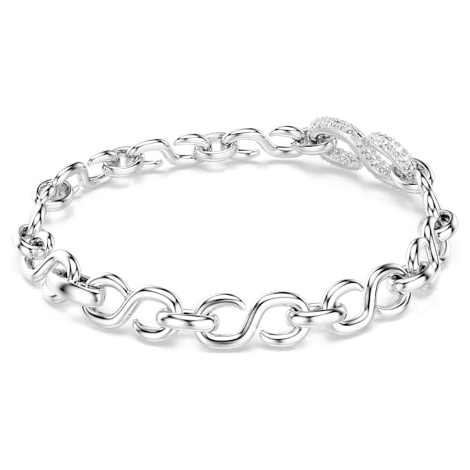 Dextera-Armband mit rundem Schliff, weiss, rhodiniert Dextera-Armband mit rundem Schliff, weiss, rhodiniert