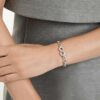 Dextera-Armband mit rundem Schliff, weiss, rhodiniert Dextera-Armband mit rundem Schliff, weiss, rhodiniert