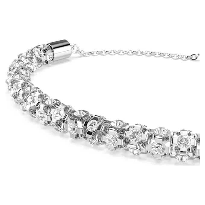 Dextera-Armband mit Rundschliff, weiss, Edelstahl Dextera-Armband mit Rundschliff, weiss, Edelstahl