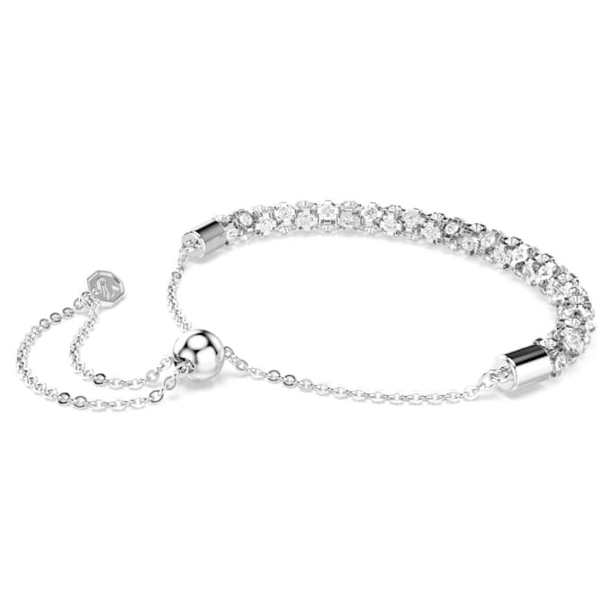 Dextera-Armband mit Rundschliff, weiss, Edelstahl Dextera-Armband mit Rundschliff, weiss, Edelstahl