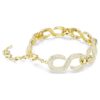 Dextera-Choker mit rundem Schliff, weiss, vergoldet