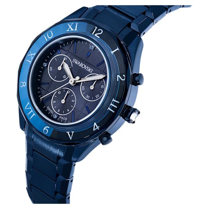 Dextera Chrono Uhr 39 mm, Swiss Made, Metallarmband, Blau, blaue Oberfläche Dextera Chrono Uhr 39 mm, Swiss Made, Metallarmband, Blau, blaue Oberfläche