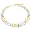 Dextera-Halskette mit rundem Schliff, Kette, weiss, Mischmetall-Finish Dextera-Halskette mit rundem Schliff, Kette, weiss, Mischmetall-Finish