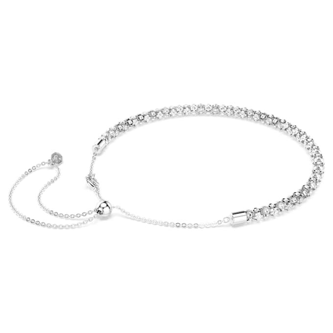 Dextera Halskette mit Rundschliff, weiss, Edelstahl Dextera Halskette mit Rundschliff, weiss, Edelstahl