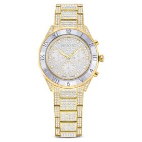 Dextera Lux Uhr Swiss Made, Metallarmband, goldfarben, goldfarbene Oberfläche