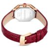 Dextera Octagon Uhr Swiss Made, Lederarmband, rot, roségoldfarben Dextera Octagon Uhr Swiss Made, Lederarmband, rot, roségoldfarben