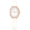 Dextera Octagon Uhr Swiss Made, Lederarmband, weiss, roségoldfarben Dextera Octagon Uhr Swiss Made, Lederarmband, weiss, roségoldfarben