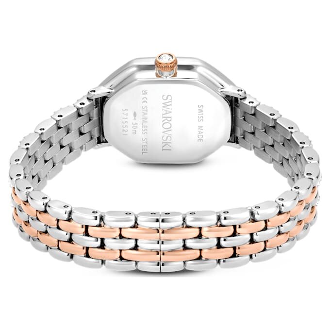 Dextera Octagon Uhr Swiss Made, Metallarmband, silberfarben, roségoldfarbenes Finish Dextera Octagon Uhr Swiss Made, Metallarmband, silberfarben, roségoldfarbenes Finish