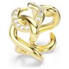 Dextera Offener Ring mit rundem Schliff, weiss, vergoldet Dextera Offener Ring mit rundem Schliff, weiss, vergoldet