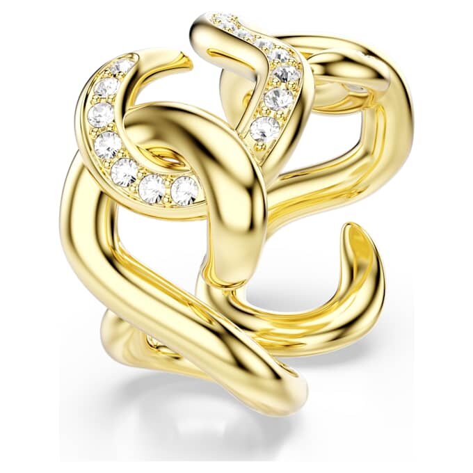 Dextera Offener Ring mit rundem Schliff, weiss, vergoldet Dextera Offener Ring mit rundem Schliff, weiss, vergoldet