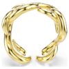 Dextera Offener Ring mit rundem Schliff, weiss, vergoldet Dextera Offener Ring mit rundem Schliff, weiss, vergoldet