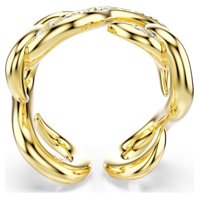 Dextera Offener Ring mit rundem Schliff, weiss, vergoldet Dextera Offener Ring mit rundem Schliff, weiss, vergoldet