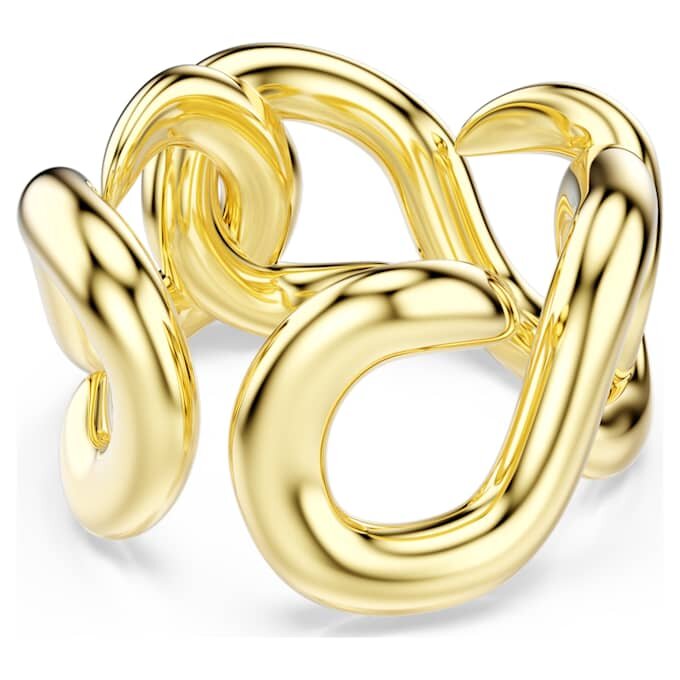 Dextera Offener Ring mit rundem Schliff, weiss, vergoldet Dextera Offener Ring mit rundem Schliff, weiss, vergoldet