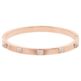 Dextera Pavé-Armreif, weiss, roségoldfarben plattiert