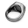 Dextera-Ring, achteckige Form, Rundschliff, schwarz, rutheniumbeschichtet