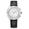 Dextera Tachymeter-Uhr Swiss Made, Lederarmband, silberfarben, Edelstahl Dextera Tachymeter-Uhr Swiss Made, Lederarmband, silberfarben, Edelstahl