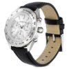 Dextera Tachymeter-Uhr Swiss Made, Lederarmband, silberfarben, Edelstahl Dextera Tachymeter-Uhr Swiss Made, Lederarmband, silberfarben, Edelstahl